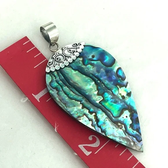 Abalone Shell Silver Pendant - Picture 6 of 6